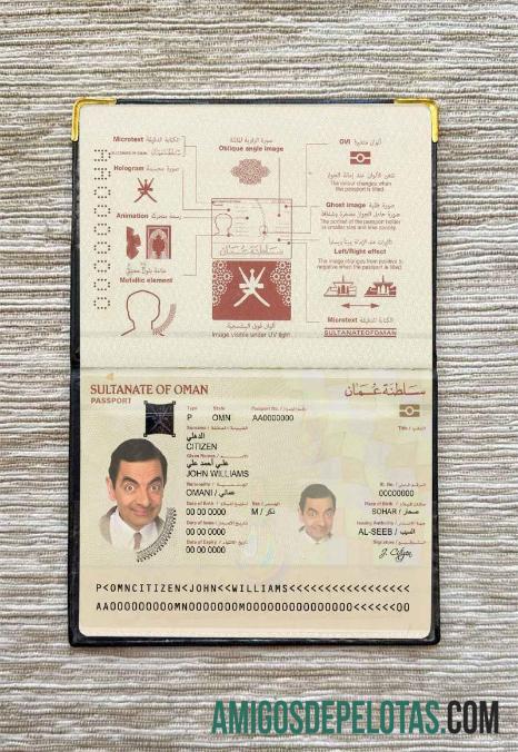 Passaporte de Omã (presente em 2014) Visual fotográfico baixar para verificação